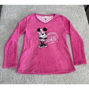 Disney MINNIE MOUSE "MORNING AGAIN" Pink Soft Sleep Shirt Size Large 12-14
